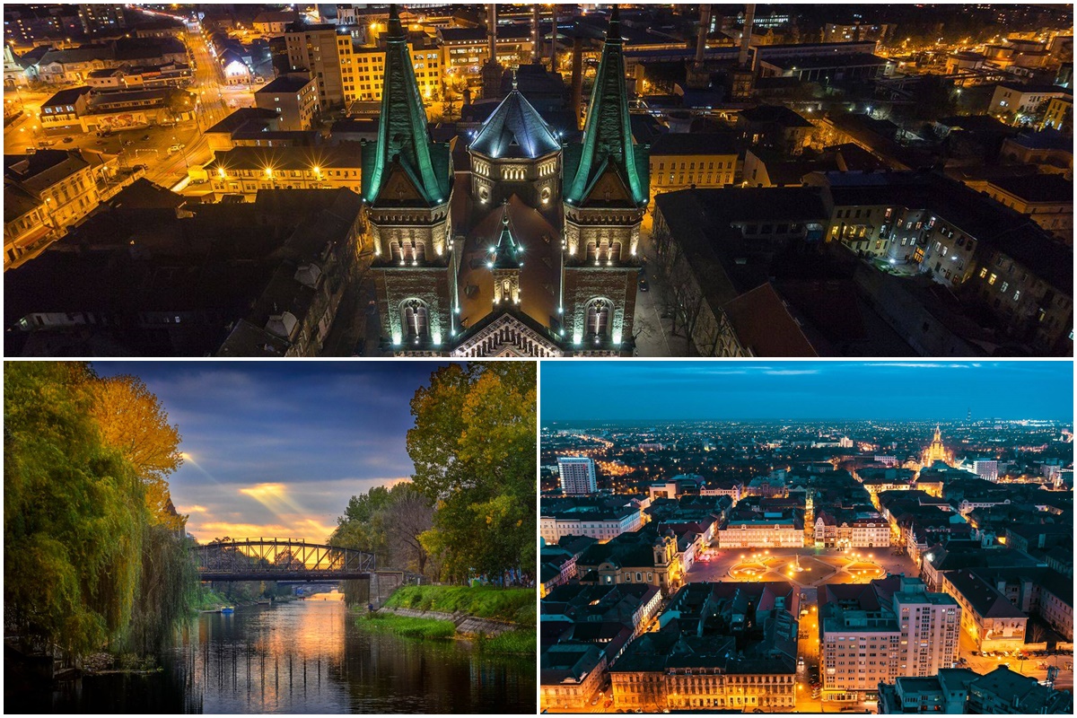 Timișoara pe timp de noapte | Capitala Europeană a Culturii 2023